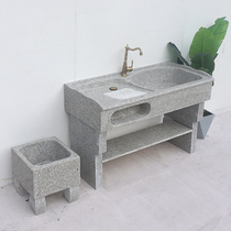 Natural stone laundry pool balcony household integrated sink basin marble outdoor courtyard stone with washboard