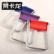 Folding stool portable metal backrest small bench fishing Maza outdoor small chair Spring Festival train stool short stool