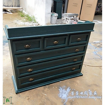 Solid wood cashier counter simple modern retro small bar table European style clothing store cash register