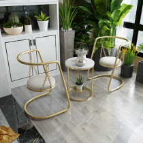 Dining chair Nordic modern simple balcony chair milk tea creative home Net red ins swing chair rocking chair iron art