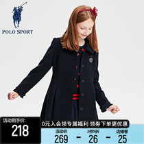Polo Sport childrens clothing Girls wool Coats Winter Clothing 2022 Autumn Winter New Warm In the Big Clos