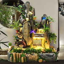 Large mountain flowing water fountain feng shui wheel rich ornaments indoor living room rockery fish tank water curtain humidifier landscape