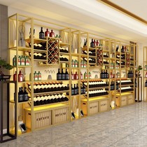 Restaurant creative floor-standing multi-storey wine cabinet winery European-style glowing red wine storage display rack display wine rack