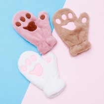 All refers to winter warm female Han Venture Cattle Claws bear paws outdoor young student female plush gloves