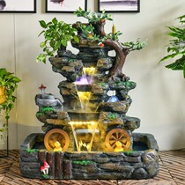 Large rockery flowing water fountain fish pond living room feng shui wheel dribbling ball office interior decoration opening gift