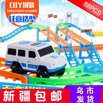Urban electric rail car 88PCS versatile double-decker rail assembly combination puzzle toy Xinjiang