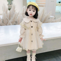 Korean girl dress 2021 new little girl baby spring and autumn Western princess dress childrens long-sleeved skirt