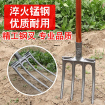 Litian steel fork Heavy four-strand fork digging peanuts onions ginger garlic seedlings sweet potatoes four-tooth rake turning the ground pitchfork ripping artifact