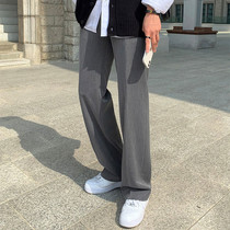 Pituitary Western pants male straight cylinder loose casual long pants 100 lap spring pants Korean version trendy wide leg tug Western clothing pants