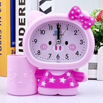 Students with cartoon small alarm clock Creative childrens bedroom bedside personality pen holder Fashion small table Kindergarten small gift