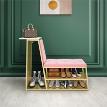 Nordic light luxury shoe stool household entrance shoe cabinet simple storage shoe rack soft bag cushion creative umbrella rack