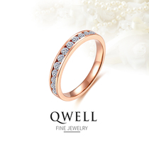 Seven Wei 18K rose gold diamond ring 42 group inlaid Diamond Diamond female ring platinum diamond ring gold wedding ring customization