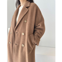 High-end Luo velvet 101801 Albas double-row horn buckle winter thick fur coat