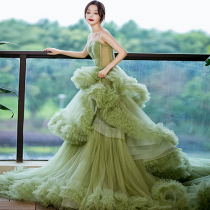 Banquet Evening Dress Lady 2022 New Host Temperament Noble Green Harness With Dress Light Lavish Niche