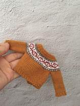 Needle doll illustration suitable for 6 points bjd small cloth ob11 size 3 jacquard sweater plain text tutorial Chinese