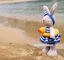 Rabbit bunny rabbit swimming ring Mknit needle wool knitting doll illustration plain text tutorial