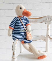 Mknit Duck Lady Leah Stripe Dress Backpack Needle Wool Woven Doll Illustrated Text-Only Tutorial