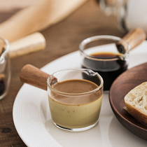 Byson Acacia glass glass small Milk Cup mini milk jug Japanese coffee with milk cup with wooden handle