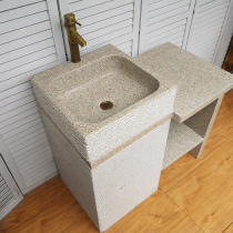 Stone basin washbasin integrated floor sink stone outdoor wash basin courtyard outdoor balcony sink
