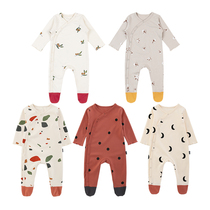  ins explosion baby pure cotton one-legged autumn and winter pajamas baby thickened net red long-sleeved one-piece newborn romper