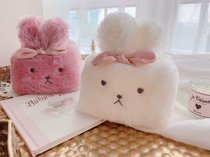 Tissue cover Cute pink rabbit plush tissue cover Home living room tissue box cartoon pumping carton soft paper pumping