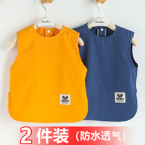 Baby baby waterproof eating cover anti-dirty bib food pocket childrens apron bib anti-dressing summer thin section
