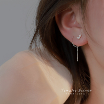 S925 silver ear ring female 2023 new burst ear ornaments Small crowdsourced design High sense ear nail light and luxurious ear line