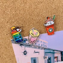 3 pearl milk tea rainbow drink simulation creative pushpin restaurant customer wall decoration color photo wall felt