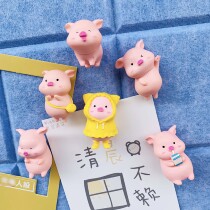 6 creative cute piglets three-dimensional pushpins felt Cork message board photo wall decoration I-shaped press nails ins