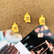 2 trembling sound magic dancing little yellow duck shape felt cloth cork board creative wall decoration pushpin studs
