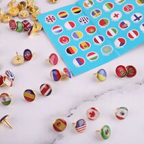 100 World flag pins (with index) creative I-shaped nail press nail nail Office teaching logo Cork decoration