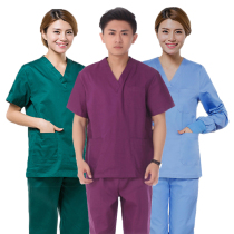 Large size hand washing clothes Long sleeve short sleeve top pants suit Purple green blue surgical suit women cotton medical care