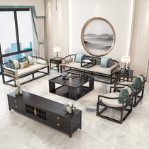 New Chinese Sofa Solid Wood Living Room Modern Minimalist Style Board House Villa Zen with custom-made furniture