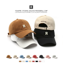 2021 autumn and winter cotton R letter soft top baseball cap Korean version of men and women Summer sunshade sun sun protection cap tide ins hat