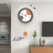 Deer head clock wall clock living room creative fashion modern simple clock wall Net red home light luxury hanging watch Nordic