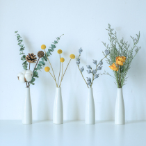 Ground stall dried flower bouquet with white ceramic eucalyptus rose fresh INS minimalist modern living room decoration ornaments