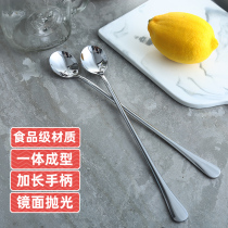 Stainless steel mixing spoon coffee spoon Korean coffee spoon juice milk tea spoon small long handle ice spoon