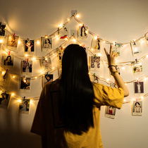 Photo Wall Girl Hearts Rooms Arranged Decorations Hemp Rope Clips Ins free from punching Creative Bedroom photo frame hanging wall