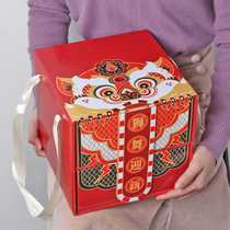 2022 new national tide New Year goods packaging box portable creative baking Spring Festival dried fruit nuts New Year gift box empty box