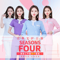 Lantiven nurse uniform short-sleeved womens spring and summer four seasons long-sleeved hospital health hall beauty overalls two-piece suit