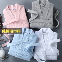 Five-star hotel bathrobe women Winter full cotton couple robe towel men summer long absorbent quick-drying bathrobe