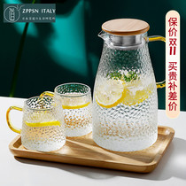 Italian ZPPSN Japanese style glass cold water kettle household super large capacity hammer water cup set heat resistant high temperature