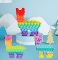 Alpaca rodent control pioneer rainbow camouflage new desktop educational toys double Dan toys mental arithmetic brain power silicone toys