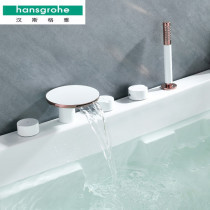 German Hansgja light luxury elegant white rose gold bathtub split hot and cold full copper tap black shower head