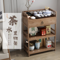 Solid wood shelf simple living room bookshelf bedroom room storage shelf bathroom wood partition floor rack