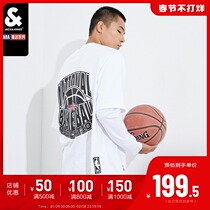 JackJones Jack Jones NBA co-branded LOGOMAN three-dimensional letter printed long sleeve T-shirt 221402006