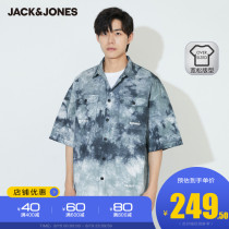 JackJones Jack Jones Summer mens oversized tie-dye trendy Mens Short-sleeved Shirt 221359003