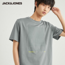  JackJones Jack Jones summer mens comfortable trend letter embroidery pure cotton short-sleeved T-shirt 221201336