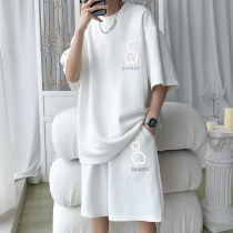 VUUG TT-shirt Mens Summer Tide Loose Short Sleeve Short Short Short Short Short Short Short Short Clothes A Waffger Sports Set