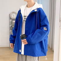 Klein Blue fake two-piece coat mens spring wear ins tide brand loose and versatile casual spring and autumn jacket menswear
